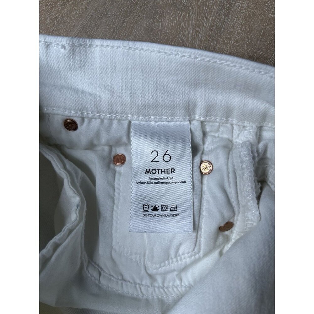 MOTHER The Insider Crop Step Fray in Fairest of Them All White Size 26 - Picture 7 of 12
